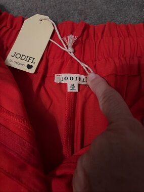 JODIFL Red High-Waist Women’s Casual Shorts